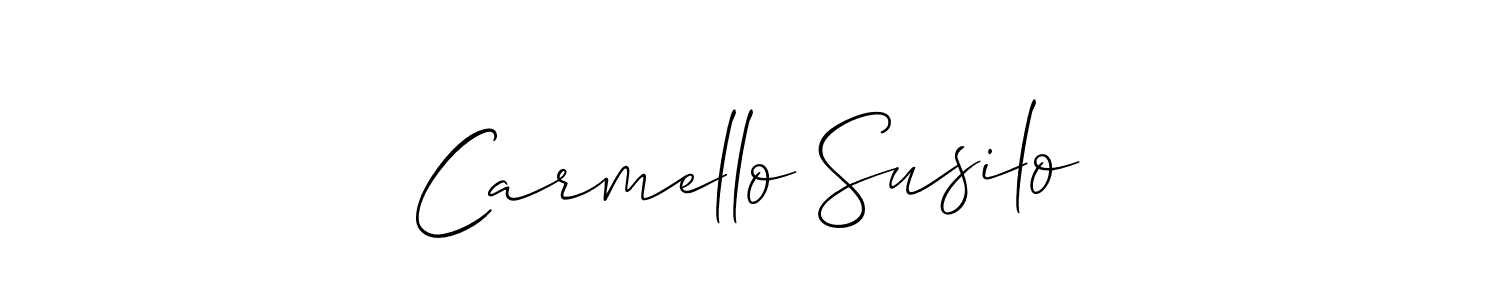 Make a beautiful signature design for name Carmello Susilo. With this signature (Allison_Script) style, you can create a handwritten signature for free. Carmello Susilo signature style 2 images and pictures png