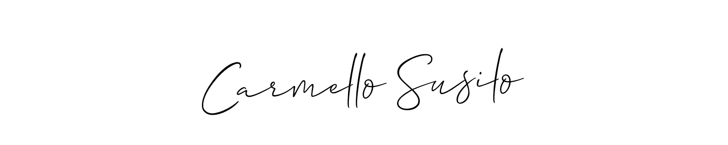 See photos of Carmello Susilo official signature by Spectra . Check more albums & portfolios. Read reviews & check more about Allison_Script font. Carmello Susilo signature style 2 images and pictures png