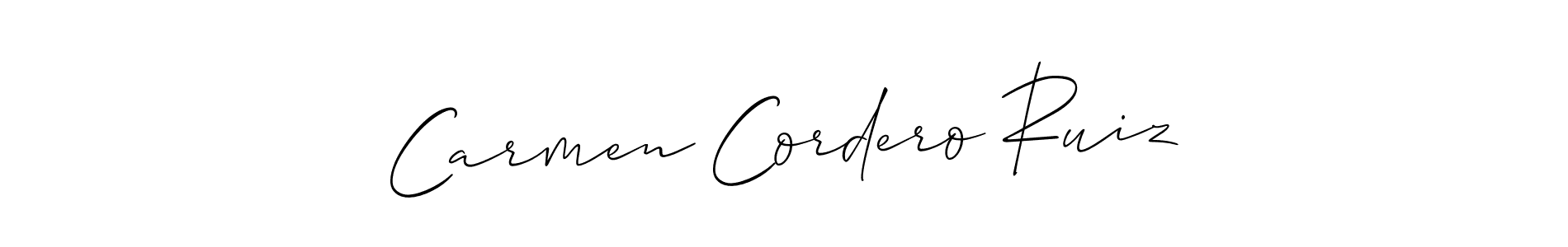 Carmen Cordero Ruiz stylish signature style. Best Handwritten Sign (Allison_Script) for my name. Handwritten Signature Collection Ideas for my name Carmen Cordero Ruiz. Carmen Cordero Ruiz signature style 2 images and pictures png