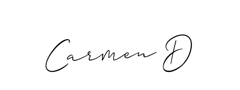 How to make Carmen D name signature. Use Allison_Script style for creating short signs online. This is the latest handwritten sign. Carmen D signature style 2 images and pictures png