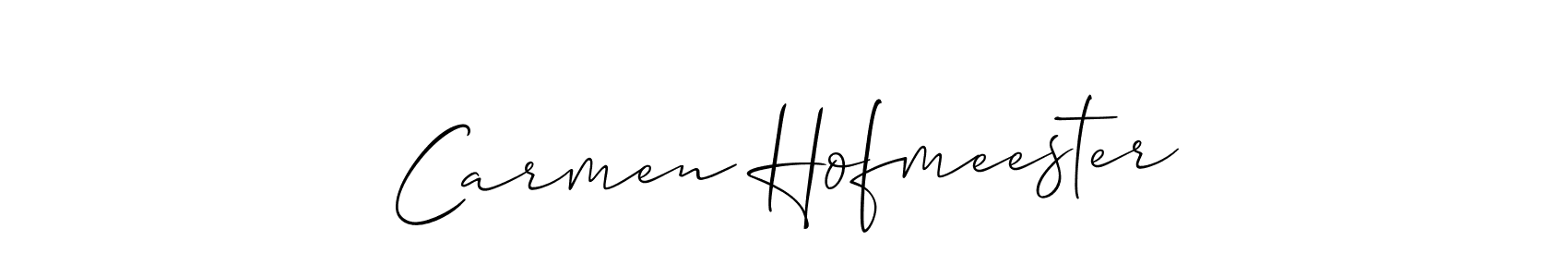 How to make Carmen Hofmeester name signature. Use Allison_Script style for creating short signs online. This is the latest handwritten sign. Carmen Hofmeester signature style 2 images and pictures png