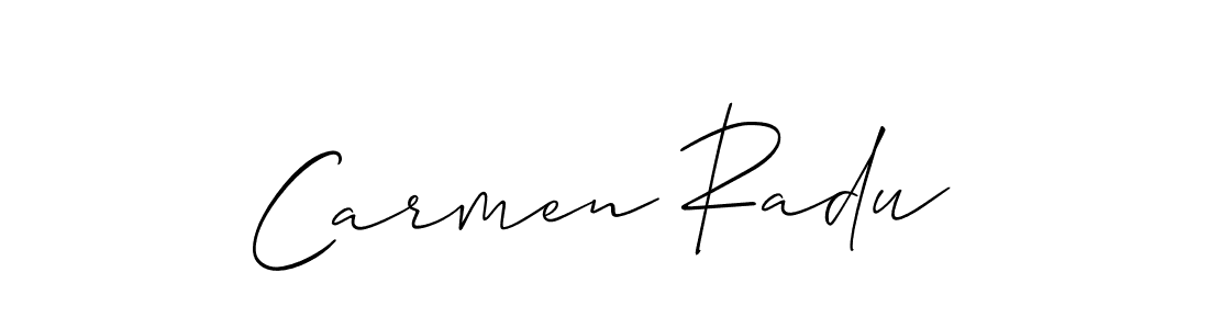 The best way (Allison_Script) to make a short signature is to pick only two or three words in your name. The name Carmen Radu include a total of six letters. For converting this name. Carmen Radu signature style 2 images and pictures png