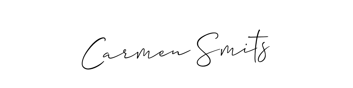 You should practise on your own different ways (Allison_Script) to write your name (Carmen Smits) in signature. don't let someone else do it for you. Carmen Smits signature style 2 images and pictures png