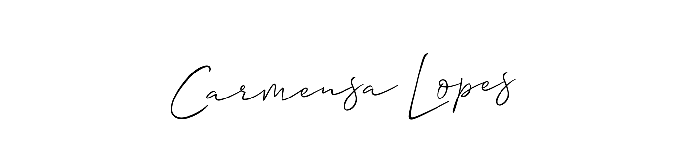 Use a signature maker to create a handwritten signature online. With this signature software, you can design (Allison_Script) your own signature for name Carmensa Lopes. Carmensa Lopes signature style 2 images and pictures png