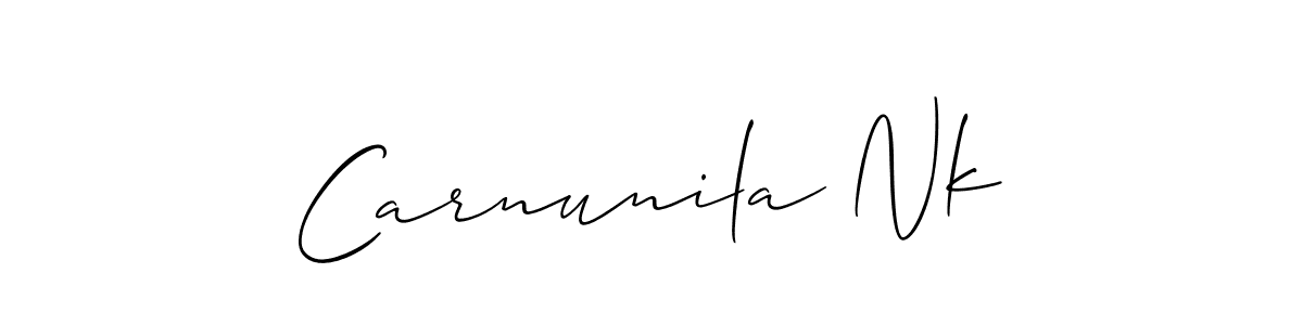 Also we have Carnunila Nk name is the best signature style. Create professional handwritten signature collection using Allison_Script autograph style. Carnunila Nk signature style 2 images and pictures png
