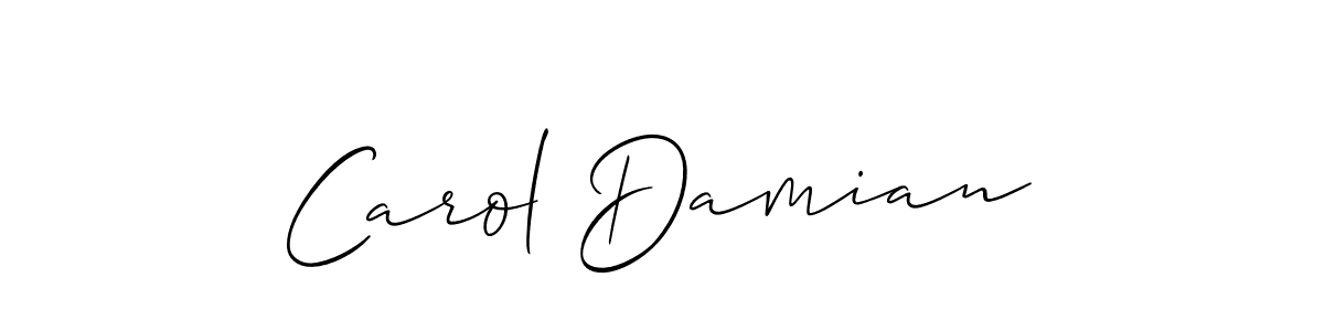 How to make Carol Damian signature? Allison_Script is a professional autograph style. Create handwritten signature for Carol Damian name. Carol Damian signature style 2 images and pictures png