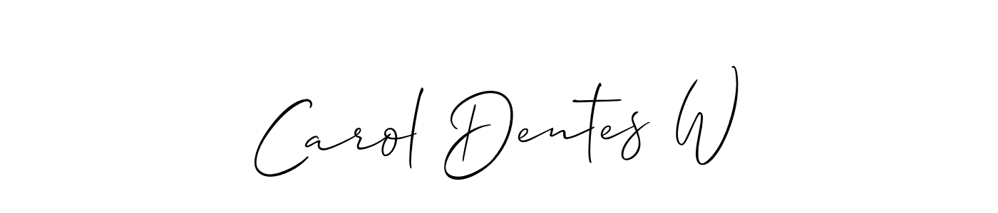 How to make Carol Dentes W name signature. Use Allison_Script style for creating short signs online. This is the latest handwritten sign. Carol Dentes W signature style 2 images and pictures png