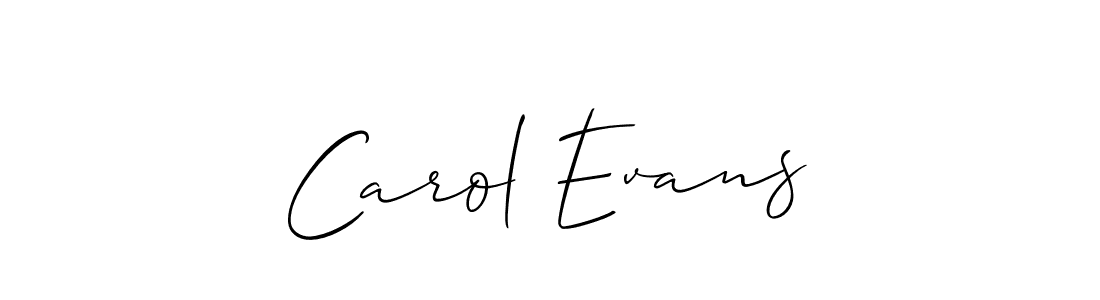 Make a beautiful signature design for name Carol Evans. With this signature (Allison_Script) style, you can create a handwritten signature for free. Carol Evans signature style 2 images and pictures png