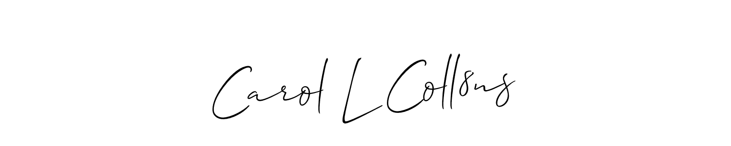 How to make Carol L Coll8ns name signature. Use Allison_Script style for creating short signs online. This is the latest handwritten sign. Carol L Coll8ns signature style 2 images and pictures png