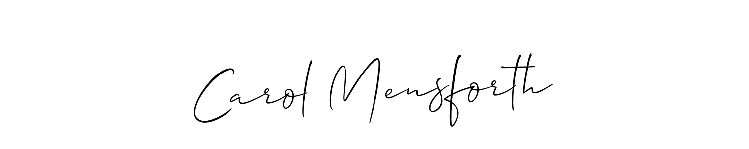 Use a signature maker to create a handwritten signature online. With this signature software, you can design (Allison_Script) your own signature for name Carol Mensforth. Carol Mensforth signature style 2 images and pictures png