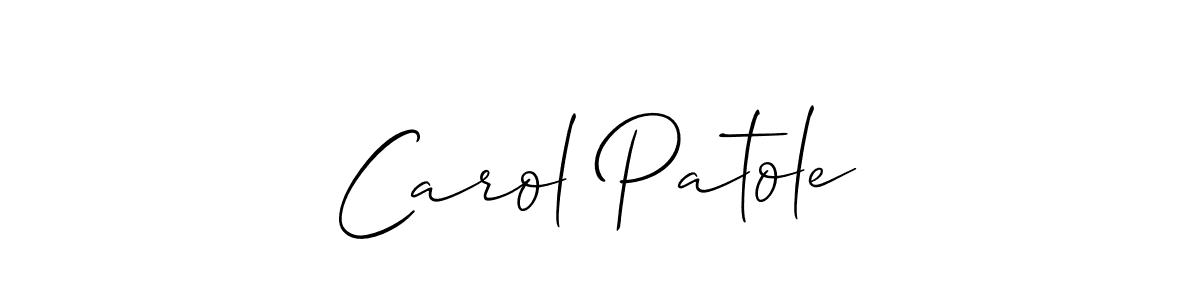 Create a beautiful signature design for name Carol Patole. With this signature (Allison_Script) fonts, you can make a handwritten signature for free. Carol Patole signature style 2 images and pictures png