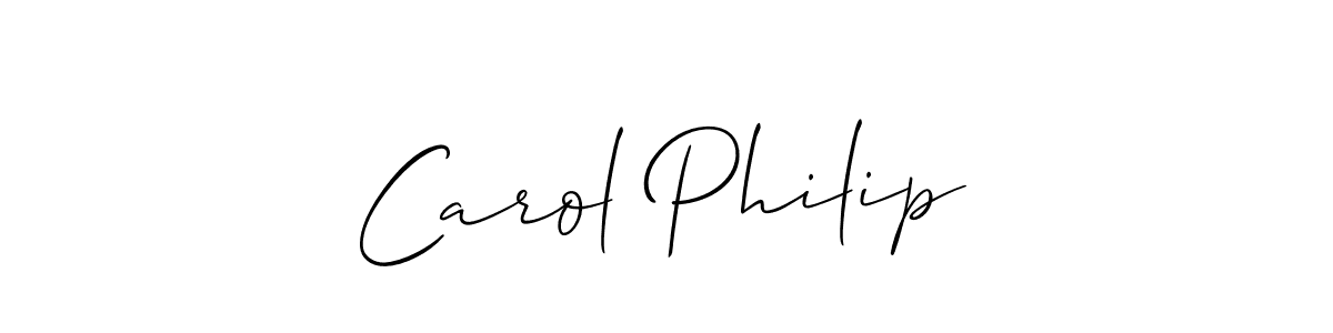 Allison_Script is a professional signature style that is perfect for those who want to add a touch of class to their signature. It is also a great choice for those who want to make their signature more unique. Get Carol Philip name to fancy signature for free. Carol Philip signature style 2 images and pictures png