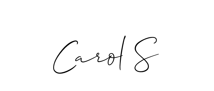 Allison_Script is a professional signature style that is perfect for those who want to add a touch of class to their signature. It is also a great choice for those who want to make their signature more unique. Get Carol S name to fancy signature for free. Carol S signature style 2 images and pictures png