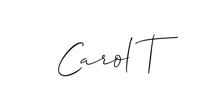Check out images of Autograph of Carol T name. Actor Carol T Signature Style. Allison_Script is a professional sign style online. Carol T signature style 2 images and pictures png