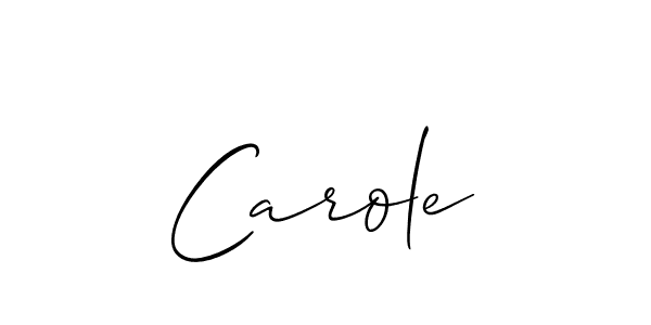 Design your own signature with our free online signature maker. With this signature software, you can create a handwritten (Allison_Script) signature for name Carole. Carole signature style 2 images and pictures png