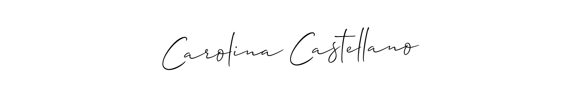 How to make Carolina Castellano name signature. Use Allison_Script style for creating short signs online. This is the latest handwritten sign. Carolina Castellano signature style 2 images and pictures png