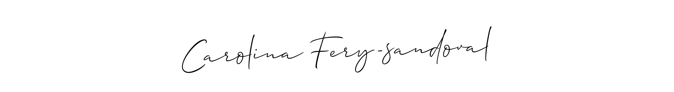 How to make Carolina Fery-sandoval signature? Allison_Script is a professional autograph style. Create handwritten signature for Carolina Fery-sandoval name. Carolina Fery-sandoval signature style 2 images and pictures png