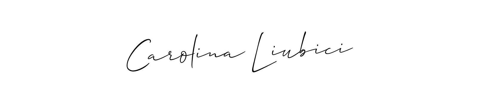 Use a signature maker to create a handwritten signature online. With this signature software, you can design (Allison_Script) your own signature for name Carolina Liubici. Carolina Liubici signature style 2 images and pictures png