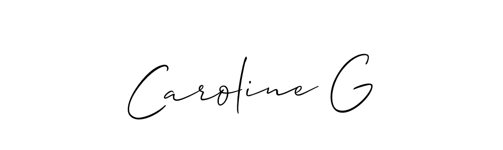 if you are searching for the best signature style for your name Caroline G. so please give up your signature search. here we have designed multiple signature styles  using Allison_Script. Caroline G signature style 2 images and pictures png