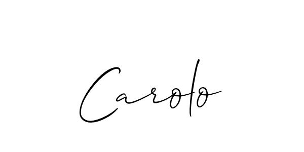 Use a signature maker to create a handwritten signature online. With this signature software, you can design (Allison_Script) your own signature for name Carolo. Carolo signature style 2 images and pictures png