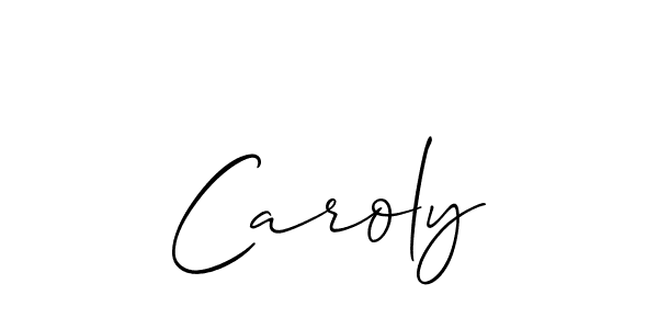 The best way (Allison_Script) to make a short signature is to pick only two or three words in your name. The name Caroly include a total of six letters. For converting this name. Caroly signature style 2 images and pictures png