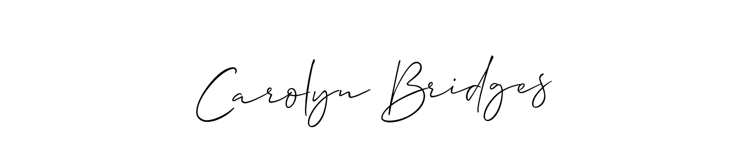 It looks lik you need a new signature style for name Carolyn Bridges. Design unique handwritten (Allison_Script) signature with our free signature maker in just a few clicks. Carolyn Bridges signature style 2 images and pictures png