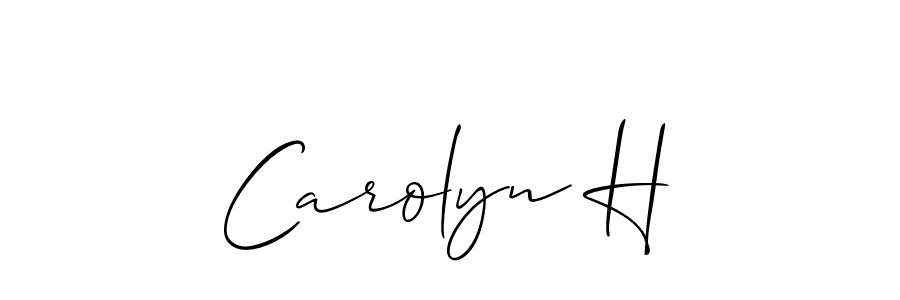 How to make Carolyn H name signature. Use Allison_Script style for creating short signs online. This is the latest handwritten sign. Carolyn H signature style 2 images and pictures png