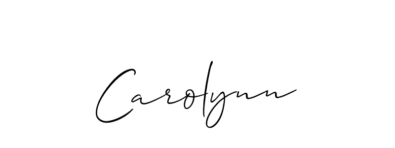 How to make Carolynn name signature. Use Allison_Script style for creating short signs online. This is the latest handwritten sign. Carolynn signature style 2 images and pictures png