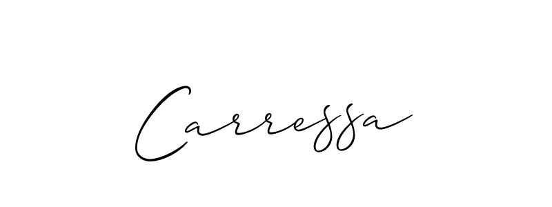 Create a beautiful signature design for name Carressa. With this signature (Allison_Script) fonts, you can make a handwritten signature for free. Carressa signature style 2 images and pictures png