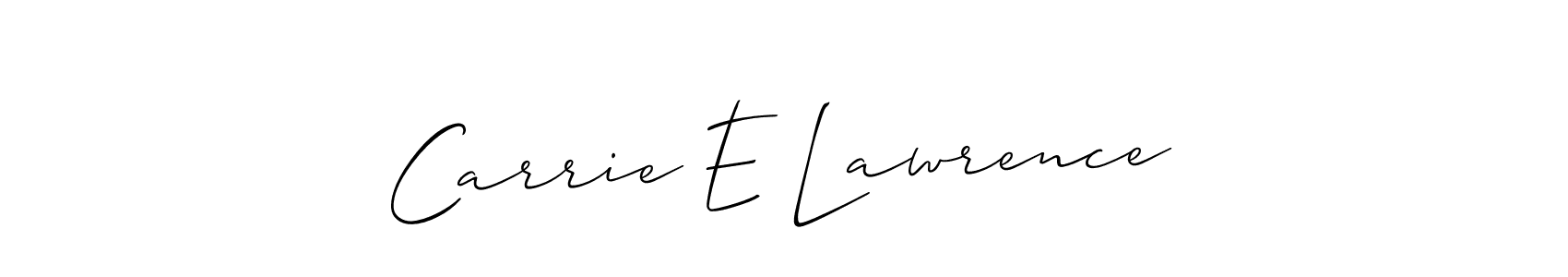 Make a short Carrie E Lawrence signature style. Manage your documents anywhere anytime using Allison_Script. Create and add eSignatures, submit forms, share and send files easily. Carrie E Lawrence signature style 2 images and pictures png