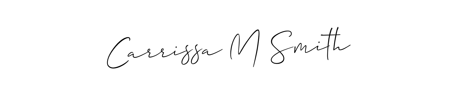 How to Draw Carrissa M Smith signature style? Allison_Script is a latest design signature styles for name Carrissa M Smith. Carrissa M Smith signature style 2 images and pictures png