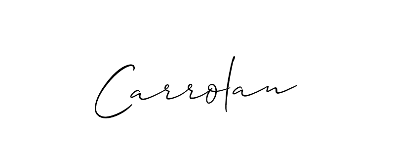 Carrolan stylish signature style. Best Handwritten Sign (Allison_Script) for my name. Handwritten Signature Collection Ideas for my name Carrolan. Carrolan signature style 2 images and pictures png