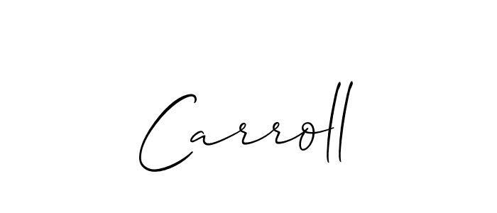 Make a beautiful signature design for name Carroll. With this signature (Allison_Script) style, you can create a handwritten signature for free. Carroll signature style 2 images and pictures png