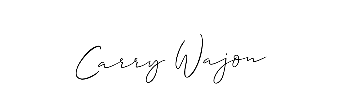 You should practise on your own different ways (Allison_Script) to write your name (Carry Wajon) in signature. don't let someone else do it for you. Carry Wajon signature style 2 images and pictures png