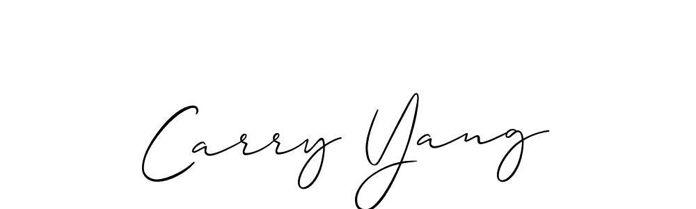 Design your own signature with our free online signature maker. With this signature software, you can create a handwritten (Allison_Script) signature for name Carry Yang. Carry Yang signature style 2 images and pictures png