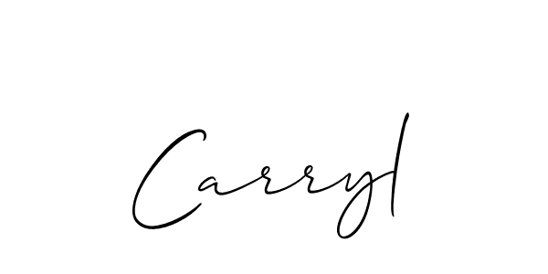 It looks lik you need a new signature style for name Carryl. Design unique handwritten (Allison_Script) signature with our free signature maker in just a few clicks. Carryl signature style 2 images and pictures png