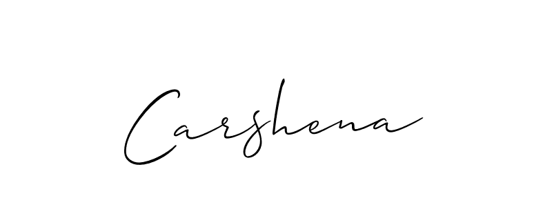 Allison_Script is a professional signature style that is perfect for those who want to add a touch of class to their signature. It is also a great choice for those who want to make their signature more unique. Get Carshena name to fancy signature for free. Carshena signature style 2 images and pictures png