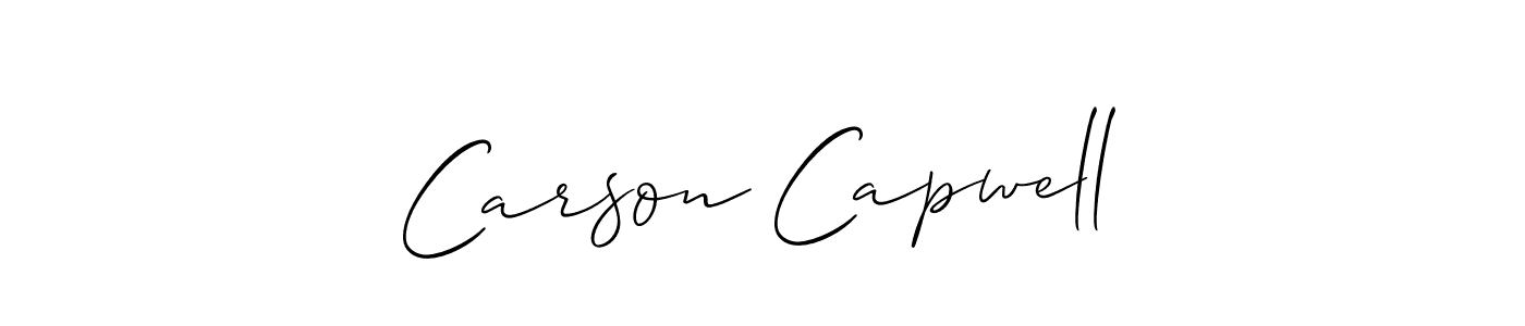 Create a beautiful signature design for name Carson Capwell. With this signature (Allison_Script) fonts, you can make a handwritten signature for free. Carson Capwell signature style 2 images and pictures png