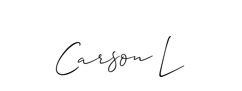 Also You can easily find your signature by using the search form. We will create Carson L name handwritten signature images for you free of cost using Allison_Script sign style. Carson L signature style 2 images and pictures png