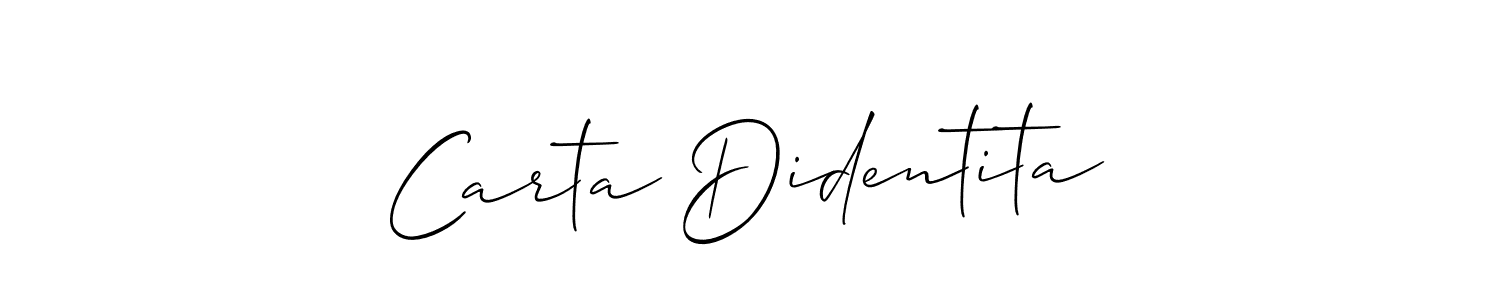 Make a beautiful signature design for name Carta Didentita. With this signature (Allison_Script) style, you can create a handwritten signature for free. Carta Didentita signature style 2 images and pictures png