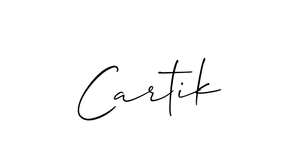 How to make Cartik signature? Allison_Script is a professional autograph style. Create handwritten signature for Cartik name. Cartik signature style 2 images and pictures png