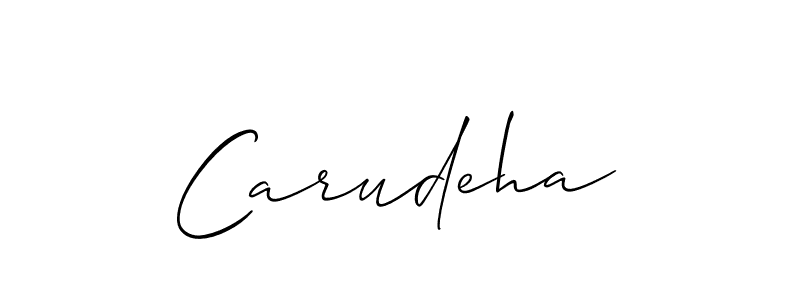 The best way (Allison_Script) to make a short signature is to pick only two or three words in your name. The name Carudeha include a total of six letters. For converting this name. Carudeha signature style 2 images and pictures png