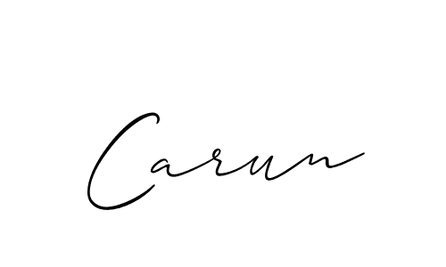 The best way (Allison_Script) to make a short signature is to pick only two or three words in your name. The name Carun include a total of six letters. For converting this name. Carun signature style 2 images and pictures png