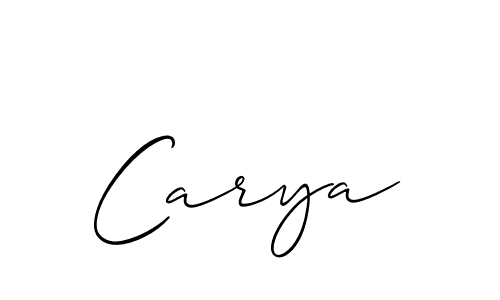 Make a beautiful signature design for name Carya. With this signature (Allison_Script) style, you can create a handwritten signature for free. Carya signature style 2 images and pictures png