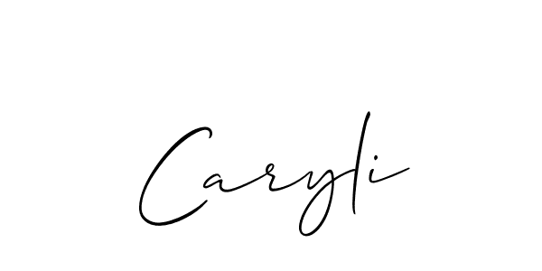 The best way (Allison_Script) to make a short signature is to pick only two or three words in your name. The name Caryli include a total of six letters. For converting this name. Caryli signature style 2 images and pictures png