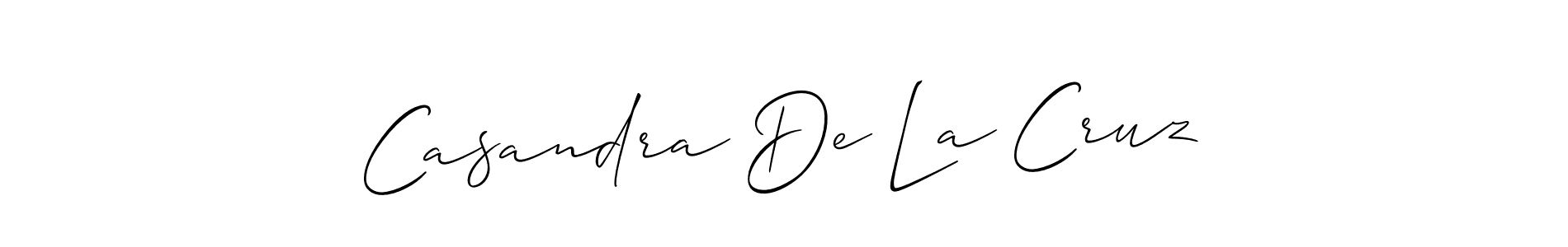 The best way (Allison_Script) to make a short signature is to pick only two or three words in your name. The name Casandra De La Cruz include a total of six letters. For converting this name. Casandra De La Cruz signature style 2 images and pictures png