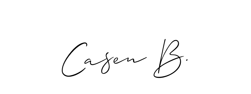 The best way (Allison_Script) to make a short signature is to pick only two or three words in your name. The name Casen B. include a total of six letters. For converting this name. Casen B. signature style 2 images and pictures png