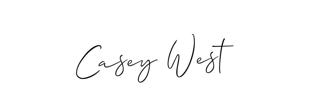 How to make Casey West name signature. Use Allison_Script style for creating short signs online. This is the latest handwritten sign. Casey West signature style 2 images and pictures png