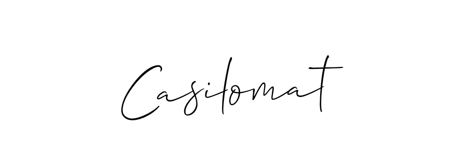 How to make Casilomat name signature. Use Allison_Script style for creating short signs online. This is the latest handwritten sign. Casilomat signature style 2 images and pictures png