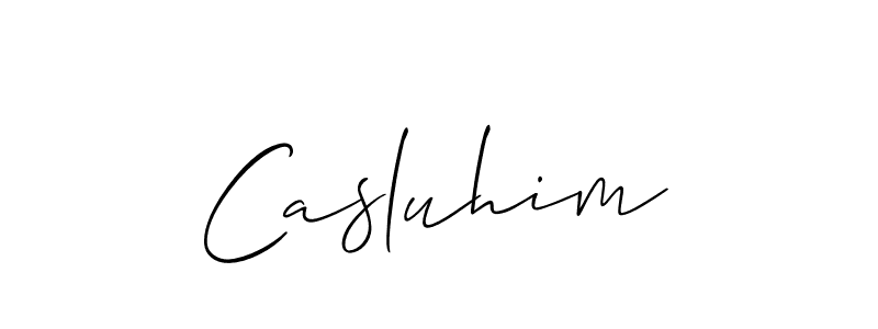 How to make Casluhim signature? Allison_Script is a professional autograph style. Create handwritten signature for Casluhim name. Casluhim signature style 2 images and pictures png